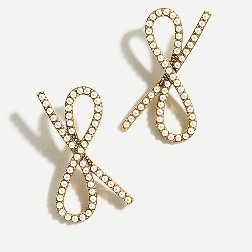 J.Crew | Pearl Bow Earrings | 1 4/5” Length